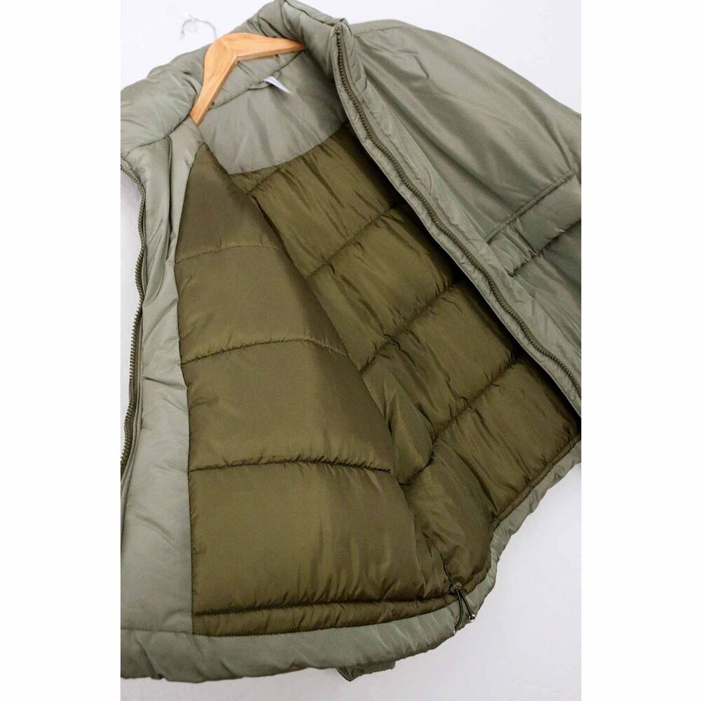 NEW Fabletics Khloe Kardashian All Weather Puffer Jacket Dark Moss Shine XXL 1X - Picture 11 of 16
